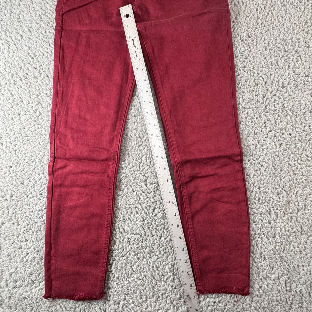 TRACTR MONA Burgundy Port Royal High Rise Stretch Cut Off Crop Jeans Sz 4/27 NWT - Picture 7 of 11